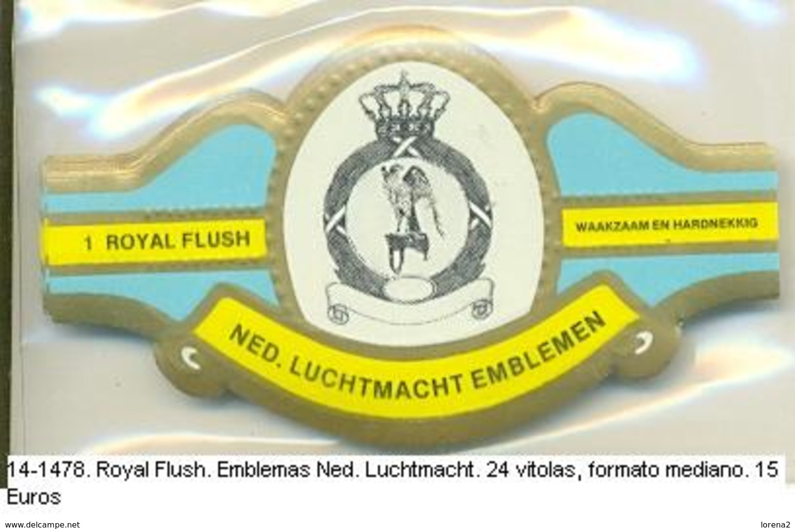 Vitolas Royal Flash. Emblemas Ned. Luchtmacht. FM Ref. 14-1478 - Vitolas (Anillas De Puros)