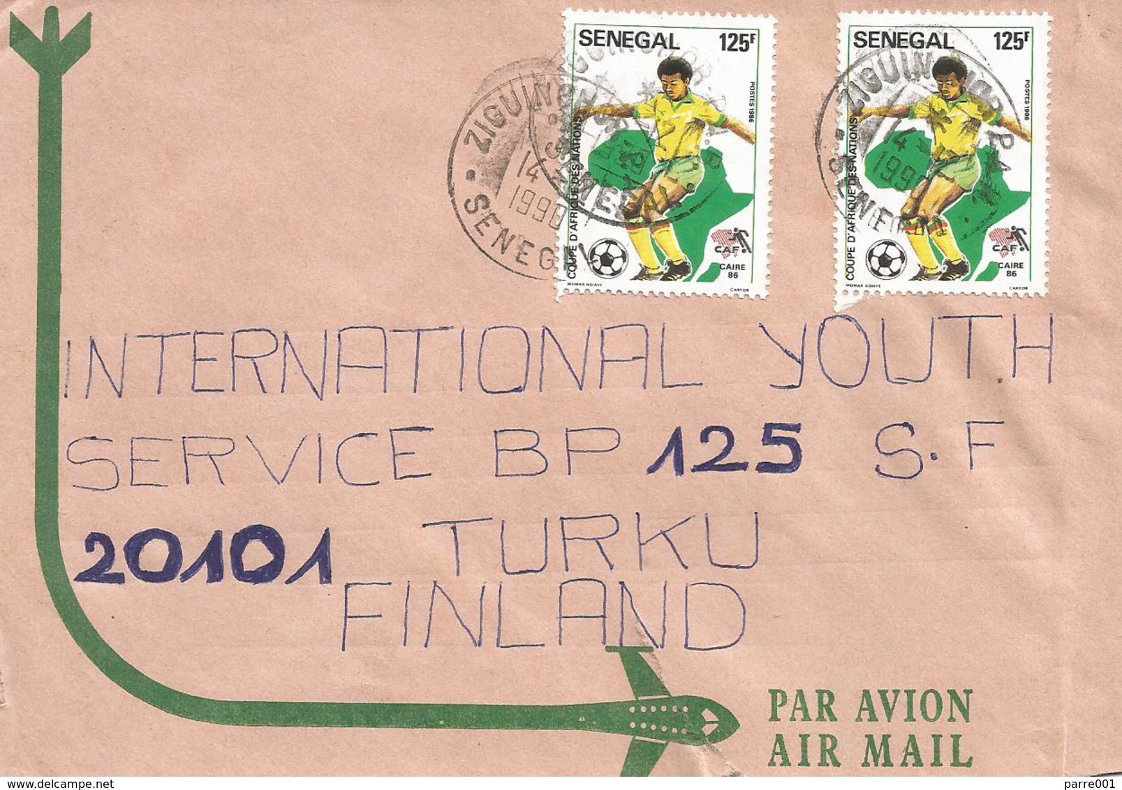 Senegal 1990 Ziguinchor PAR African Nations Cup Cairo Football Soccer 125f Cover - Coupe D'Afrique Des Nations