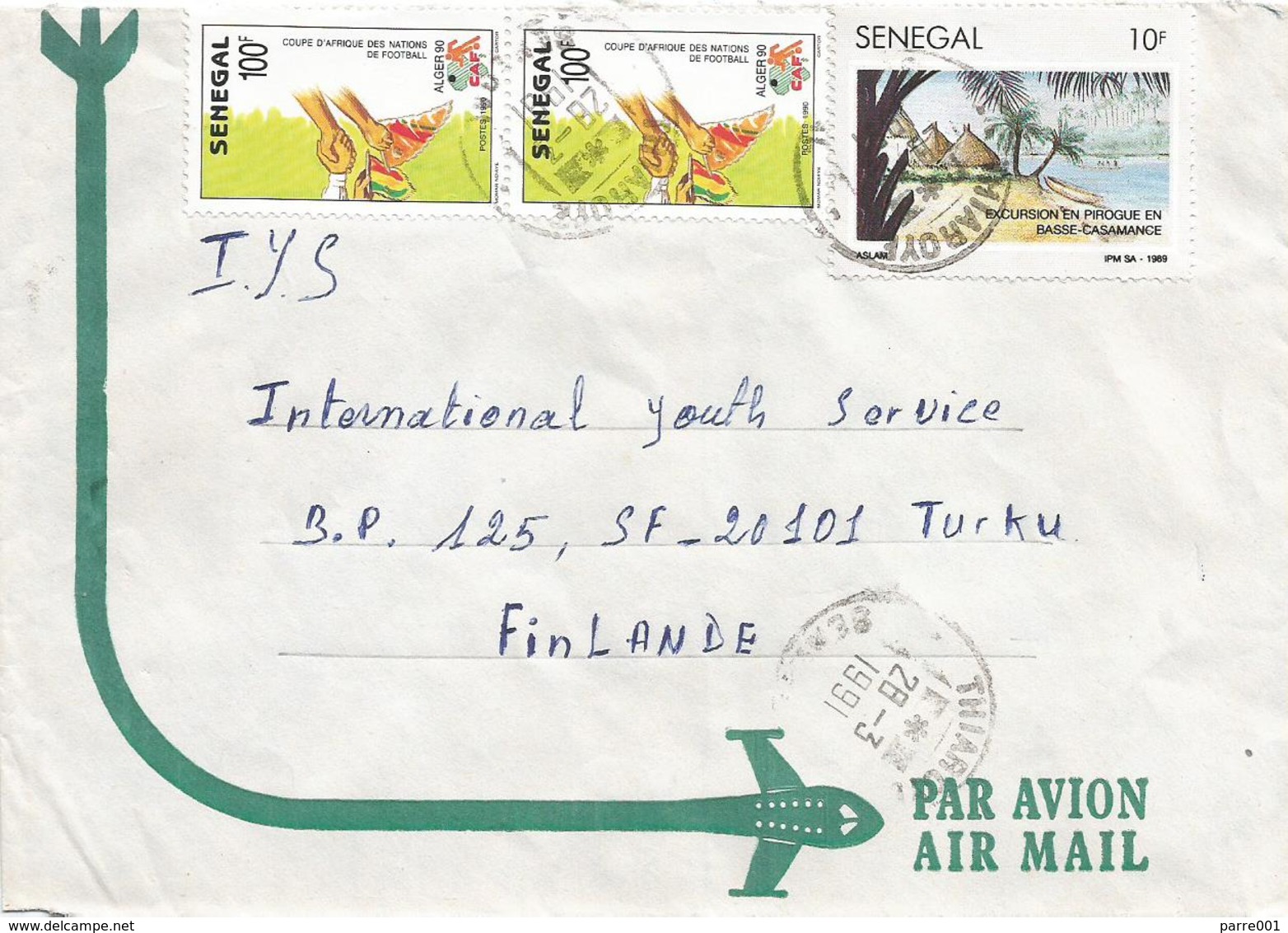 Senegal 1991 Thiaroye African Nations Cup Alger Football Soccer 100f Canoe Tourism Cover - Coppa Delle Nazioni Africane