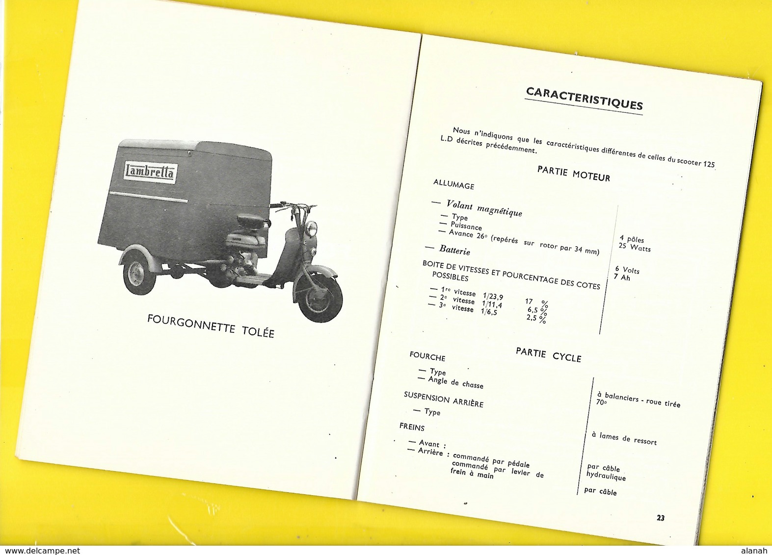 Notice D'Entretien Scooter "LAMBRETTA" Types L.D. Et F.300 32 Pages + Couverture - Motos