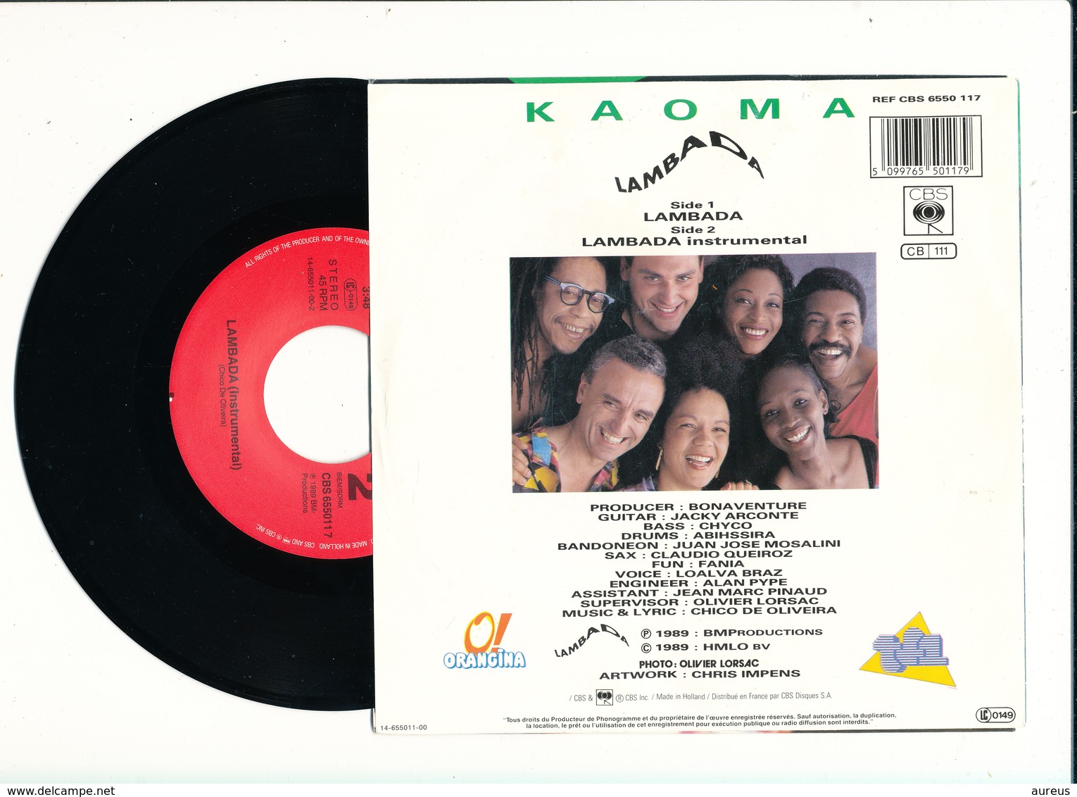 KAOMA  " LAMBADA " Disque CBS 1989  TRES BON ETAT - Rock