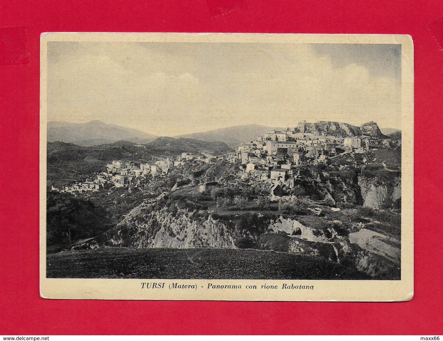 CARTOLINA VG ITALIA - TURSI (Matera) - Panorama Con Rione Rabatana - 10 X 15 - ANN. 1960 SPEDIZIONE DEI MILLE - Matera