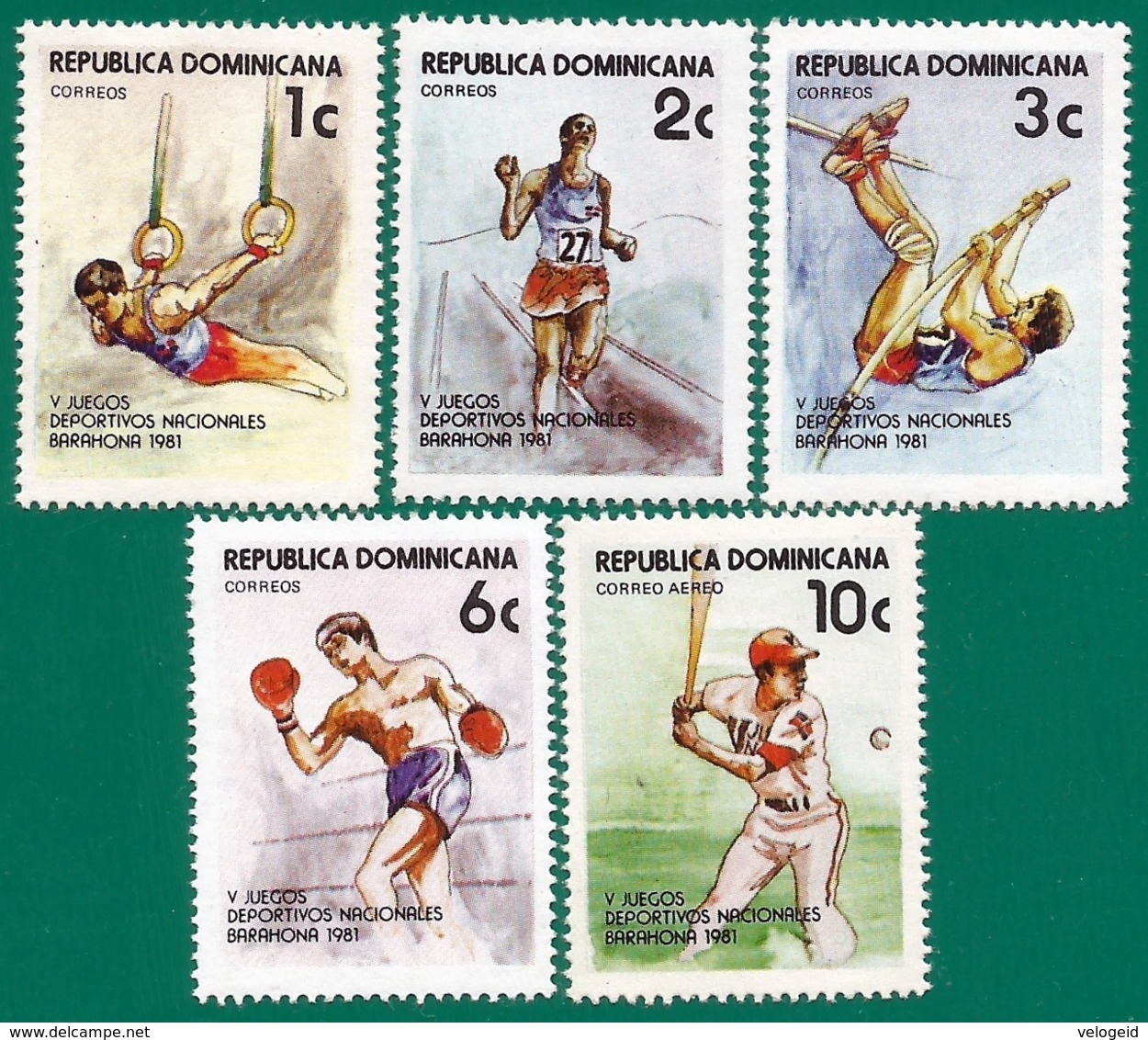 Rep. Dominicana. Dominican Republic. 1981. Scott # 842 / 45, C331. Deportes. Juegos Nacionales - República Dominicana