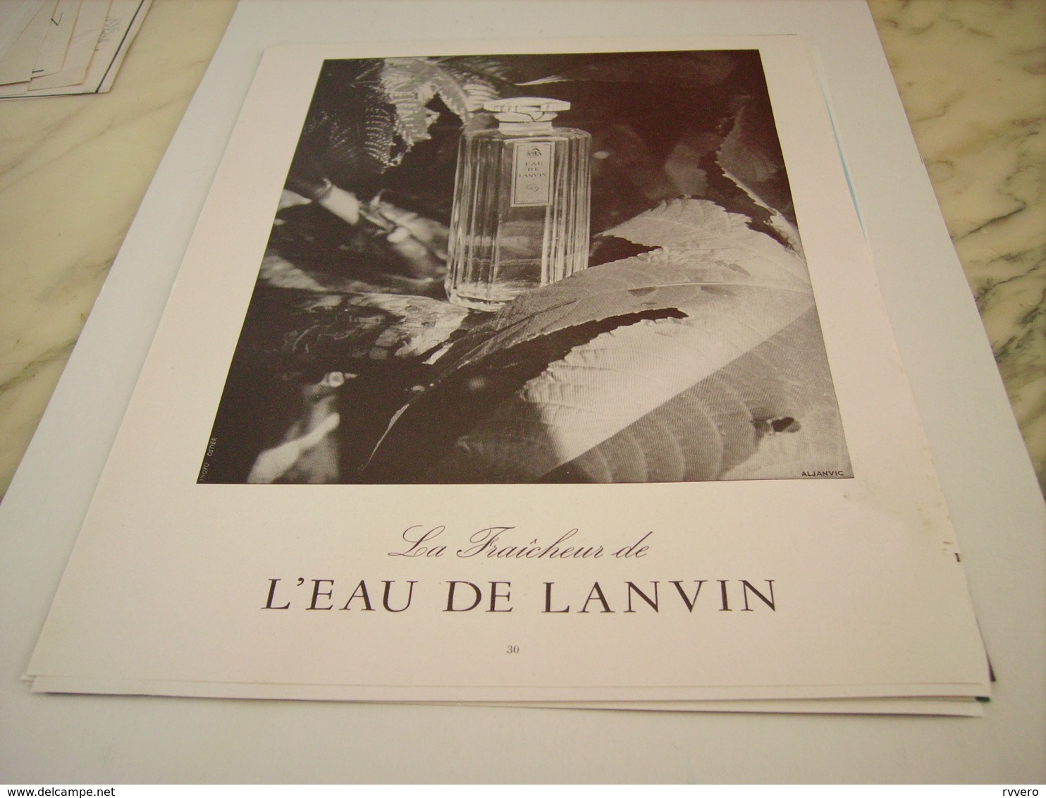 ANCIENNE PUBLICITE EAU DE PARFUM LANVIN 1955 - Autres & Non Classés