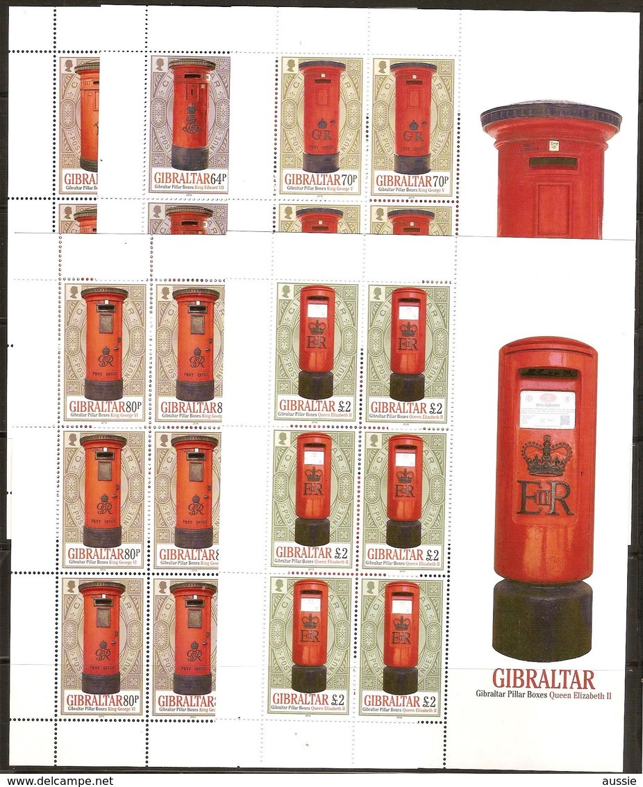 Gibraltar 2016 Micheln° 1751-1755 *** MNH Feuillets Complètes Pillar Boxes Postbox Postbussen - Gibraltar