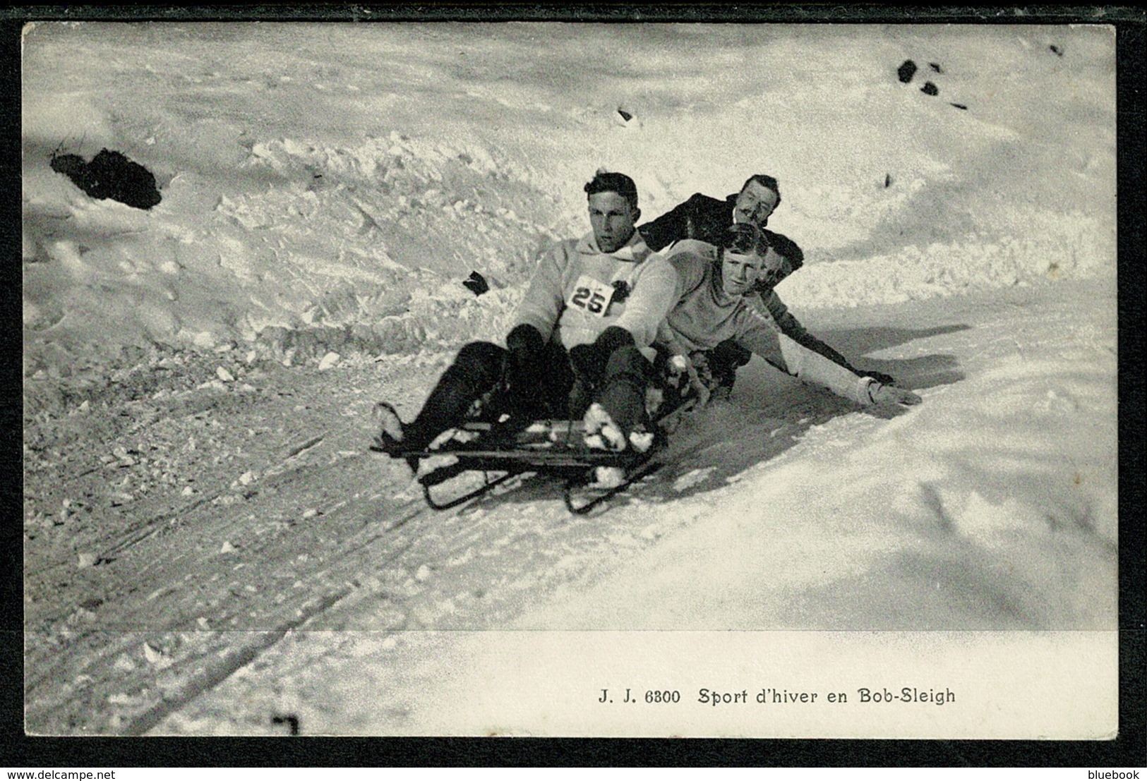 Ref 1303 - Early J.J. Postcard - Sport D'hiver En Bob-Sleigh - Switzerland - Winter Sports - Winter Sports