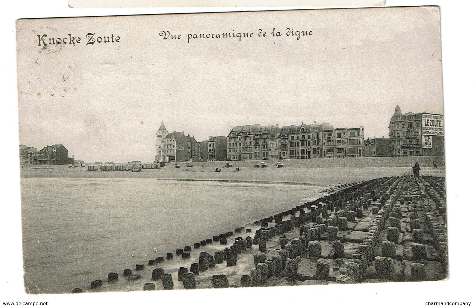 Knocke Zoute - Vue Panoramique De La Digue - Circulée En 1913 - 2 Scans - Knokke