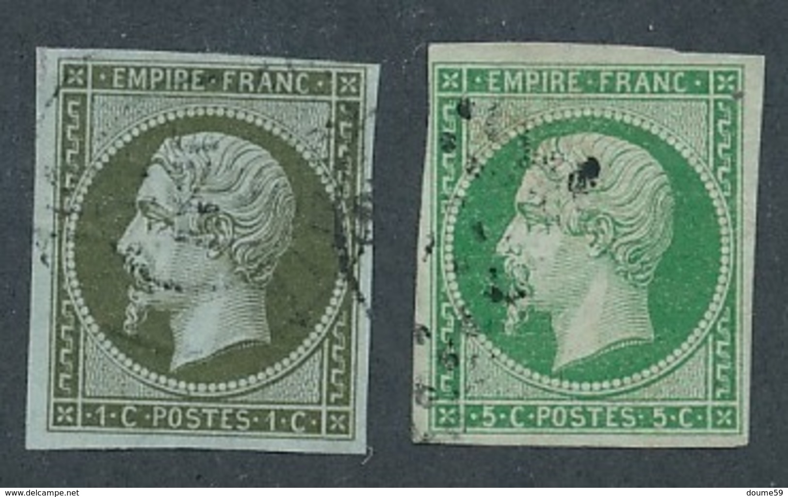 CV-92: FRANCE: Lot "CLASSIQUES"  N°11/12 Obl - 1853-1860 Napoléon III.