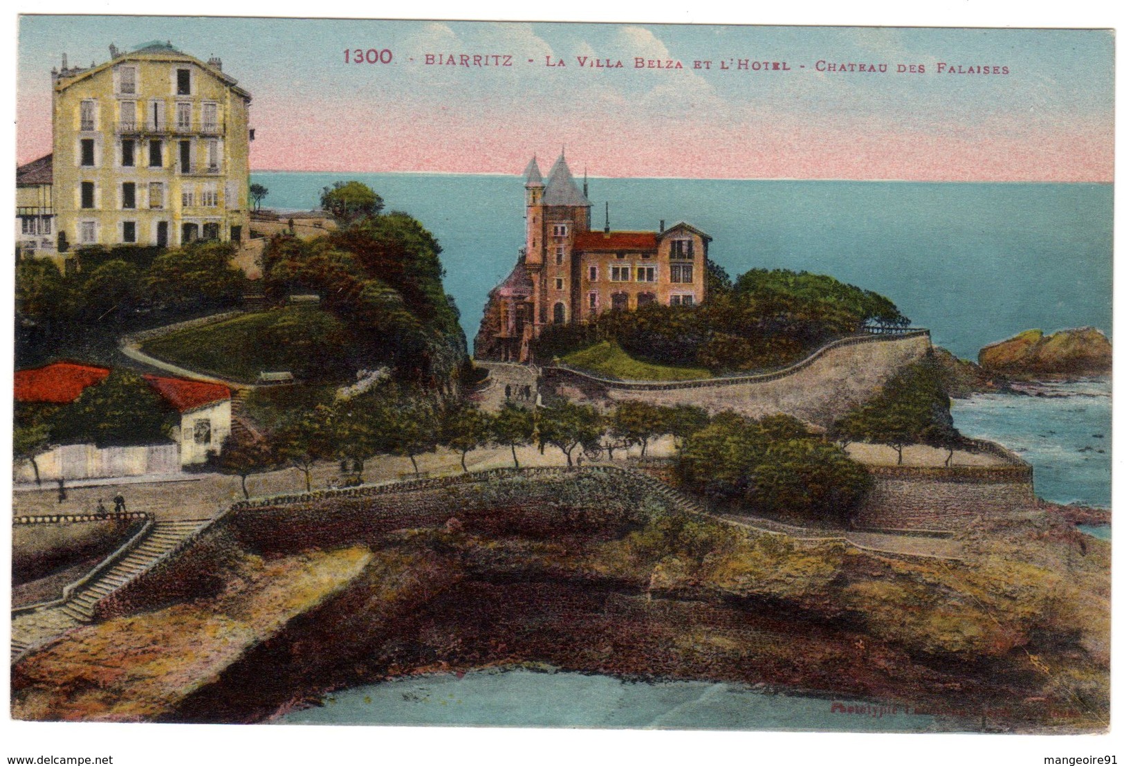 CPA 64 BIARRITZ La Villa Belza Et L'hôtel Château Des Falaises - Biarritz