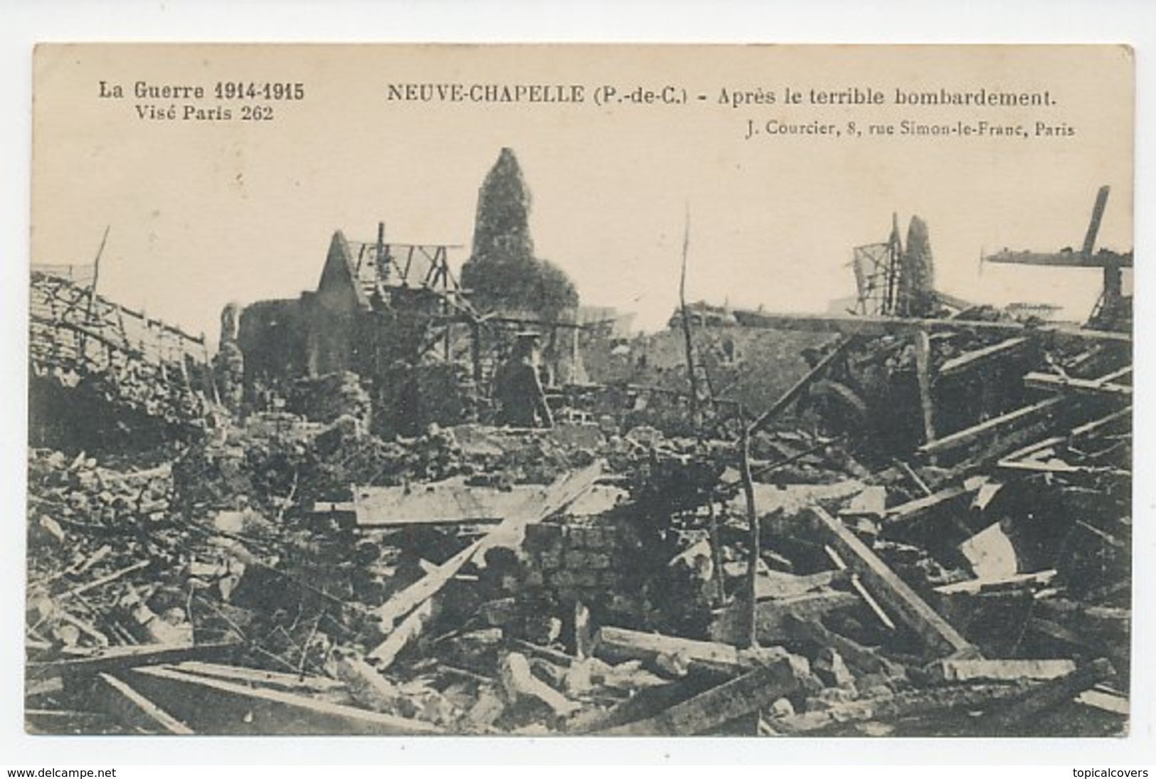 Picture Postcard Paris France 1917 WWI  - Neuve-Chapelle Bombardment - POW Card Sent From Internment Camp Zeist - Eglises