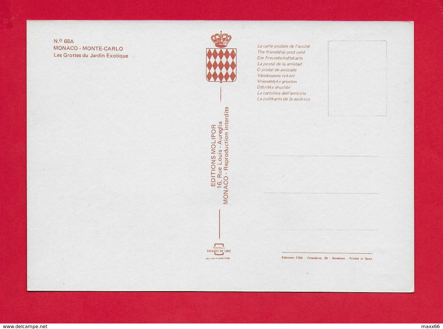 CARTOLINA NV MONACO - MONTE CARLO - Le Grotte Du Jardin Exotique - 10 X 15 - Monte-Carlo