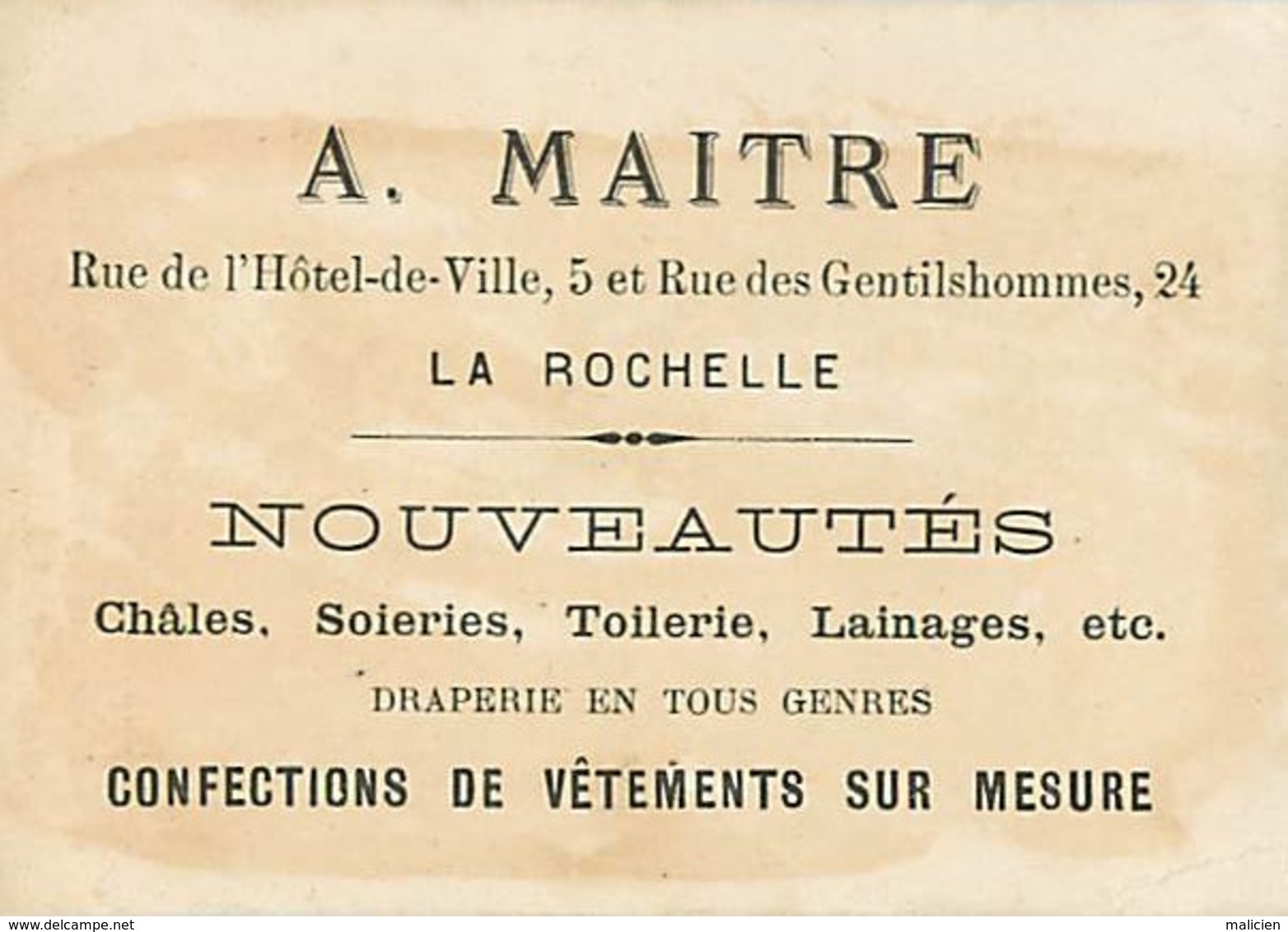 - Chromos- Ref-chA395- A. Maitre - Nouveautés - Rue De L Hotel De Ville - La Rochelle - Charente Maritime/ Autruche - Autres & Non Classés