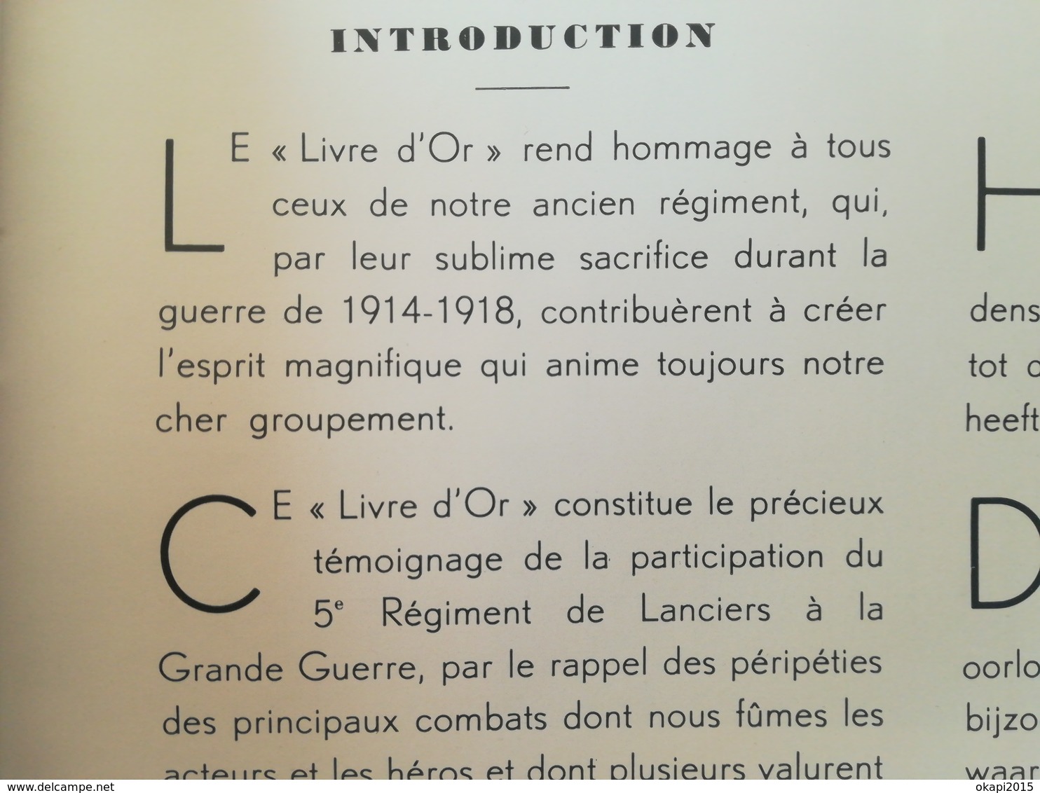 HISTORIQUE RÉGIMENTAIRE + LIVRE D OR DE LA FRATERNELLE DES COMBATTANTS 5e LANCIERS 1914 -1918 LIVRE MILITARIA Belgique