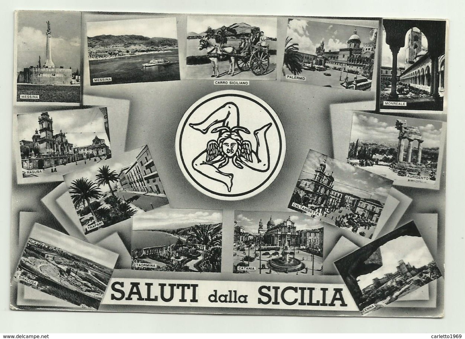 SALUTI DALLA SICILIA - VEDUTE DELLE CITTA'  VIAGGIATA  FG - Sonstige & Ohne Zuordnung