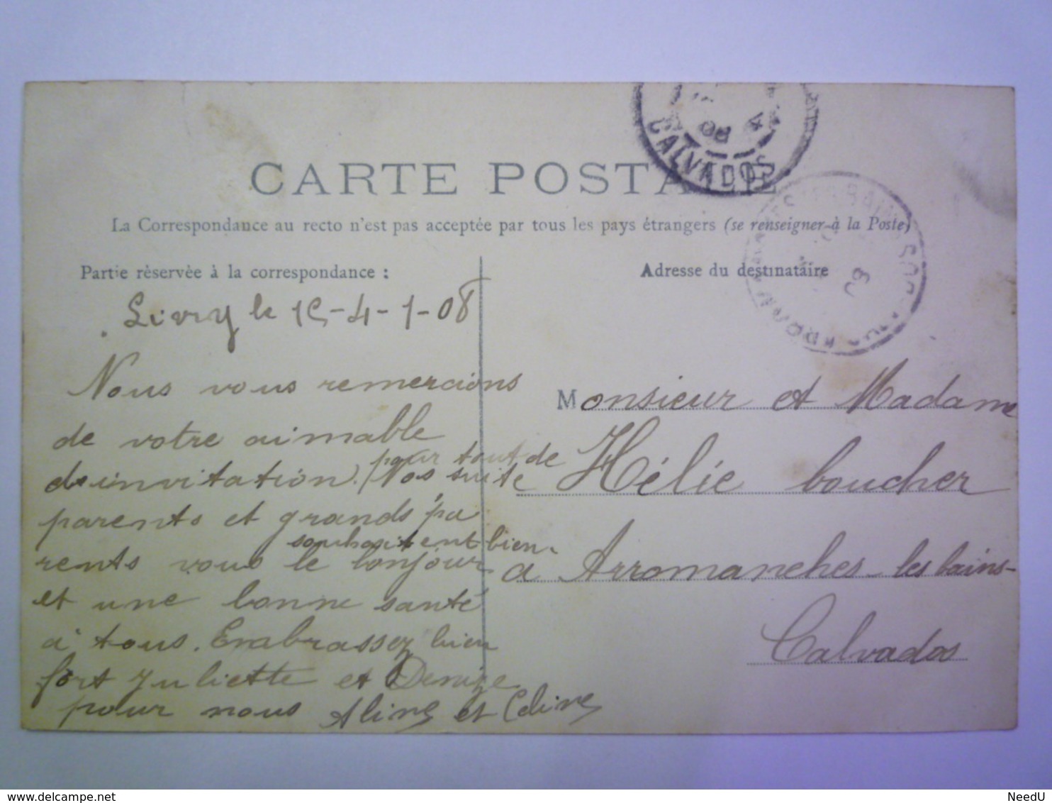 GP 2019 - 1590  CHÂTEAU De  LIVRY  (Calvados)  :  Façade Sud   1908   XXX - Other & Unclassified