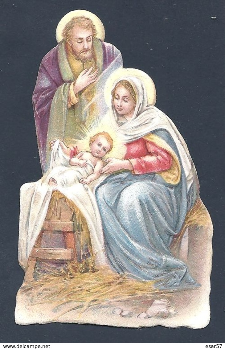 Image Pieuse Découpi - Le Christ Est Né - La Crèche - Devotieprenten