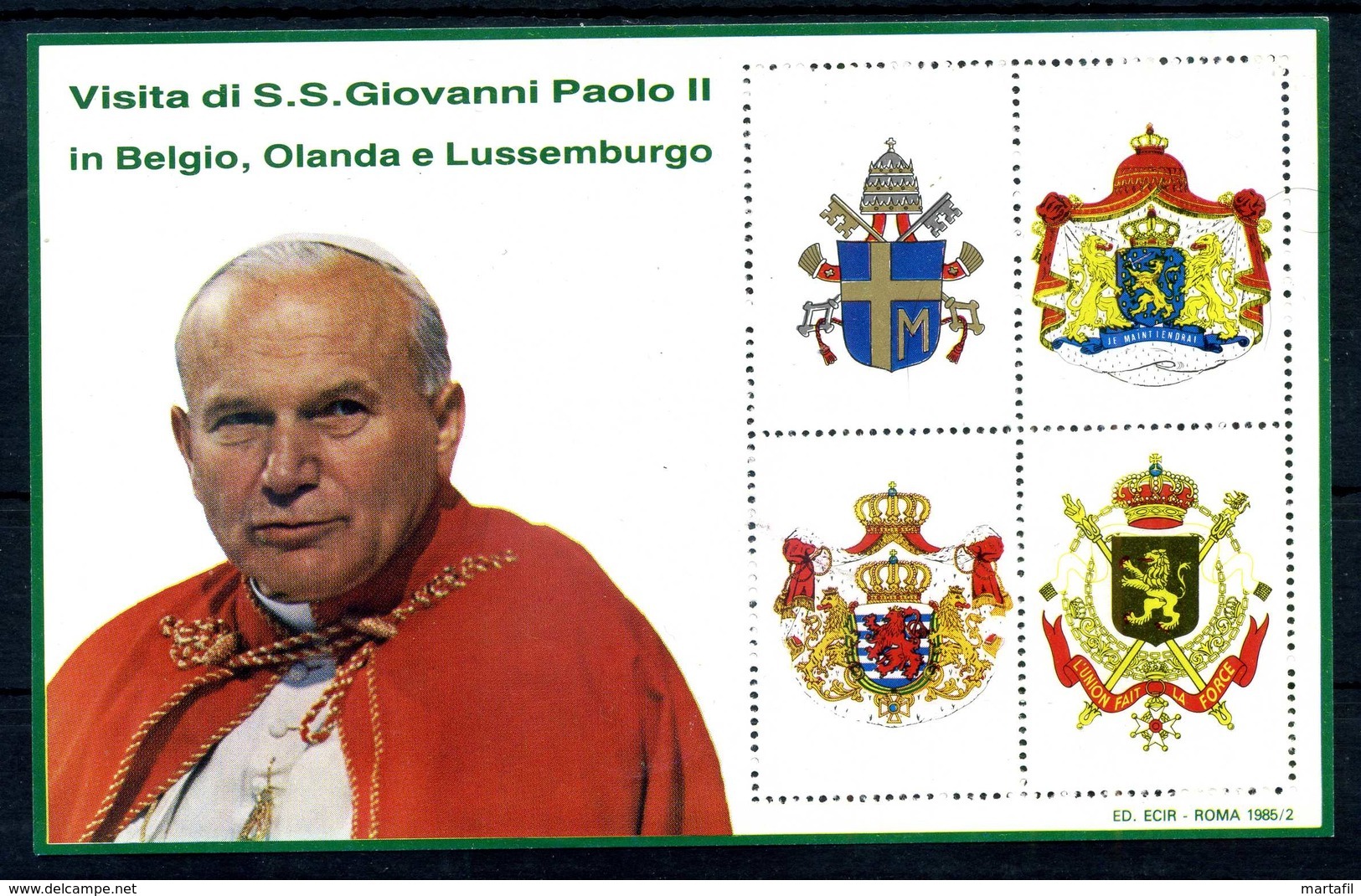 ERINNOFILIA / Visita S.S.Giovanni Paolo II In Belgio, Olanda E Lussem. - Erinnofilie