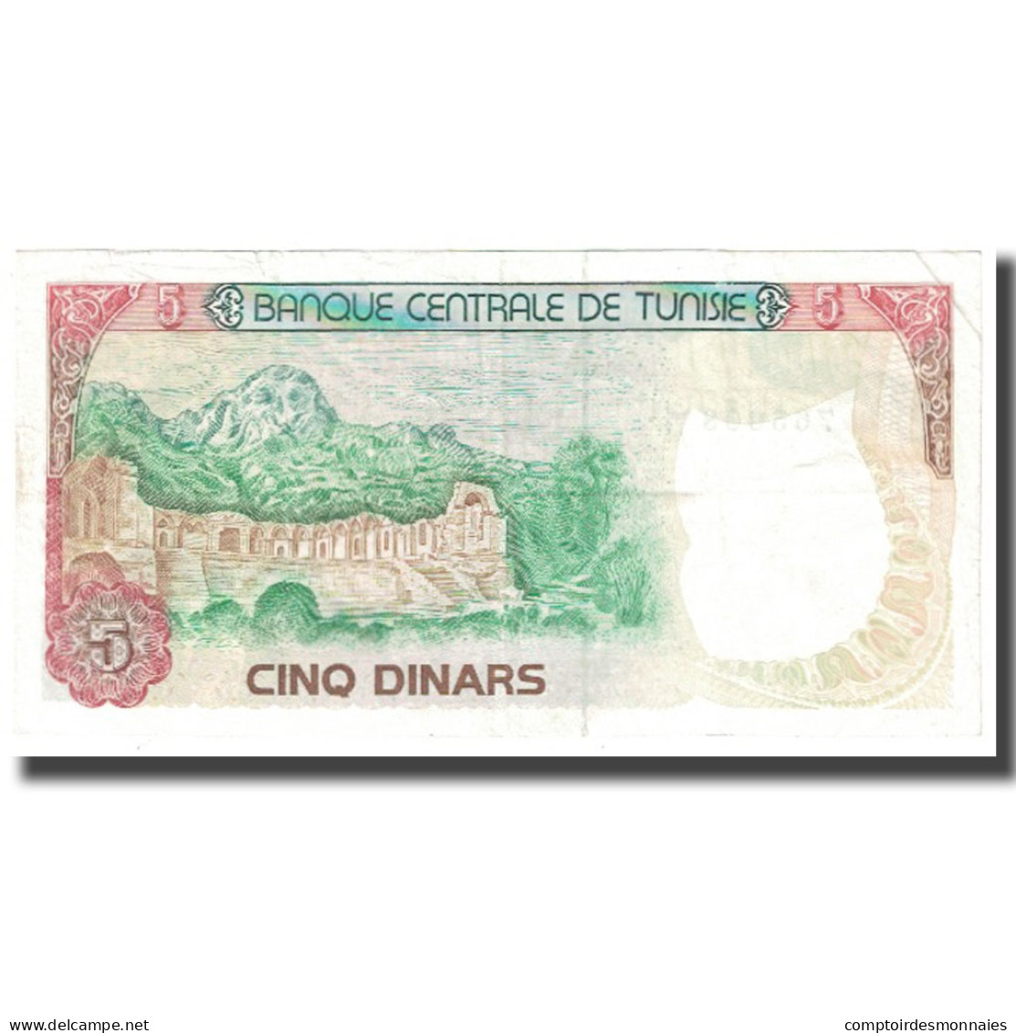 Billet, Tunisie, 5 Dinars, 1980, 1980-10-15, KM:75, TTB - Tunisie