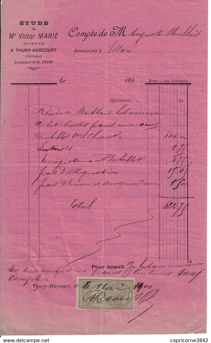 1900 - Reçu Pour Remboursement D'emprunt - Timbre Fiscal "Quittances" Type "Médaillon De Tasset" 10ct - Autres & Non Classés