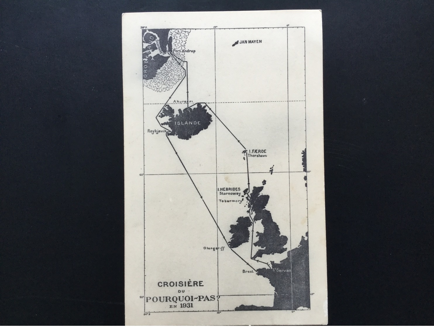 CPA Le Pourquoi Pas Du Commandant Charcot Avec Le Plan De Croisière En 1931 - Voiliers