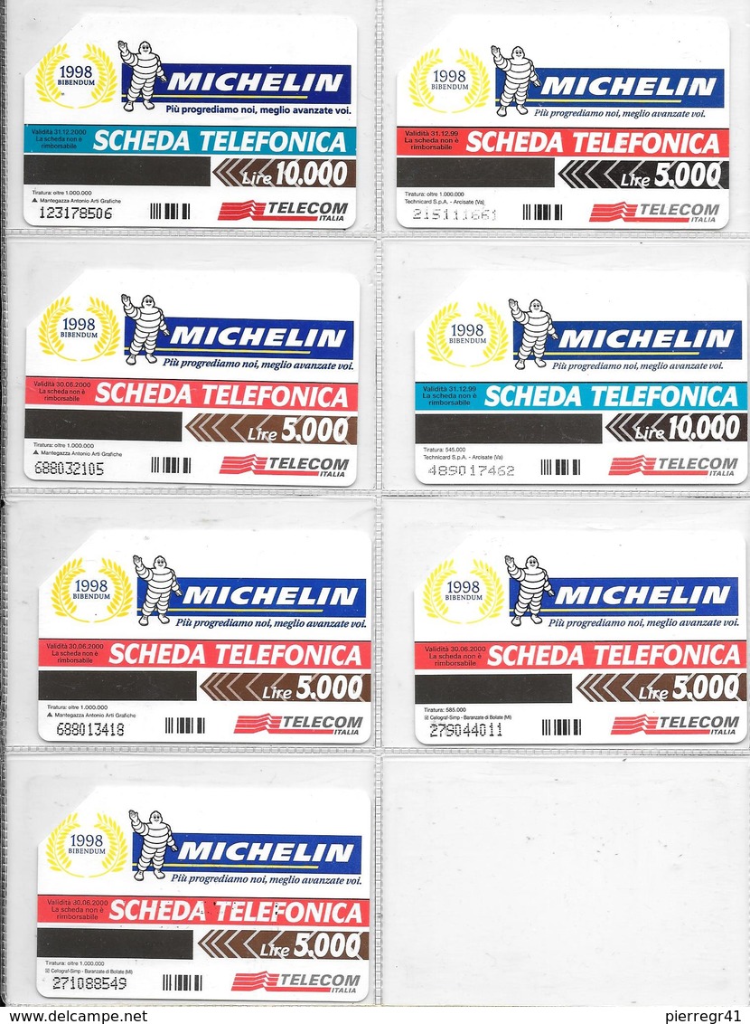 7-CARTES-ITALIE-MAGNETIQUE-THEME MICHELIN-100 ANS-UTILISE TBE-RARE - Publiques Thématiques