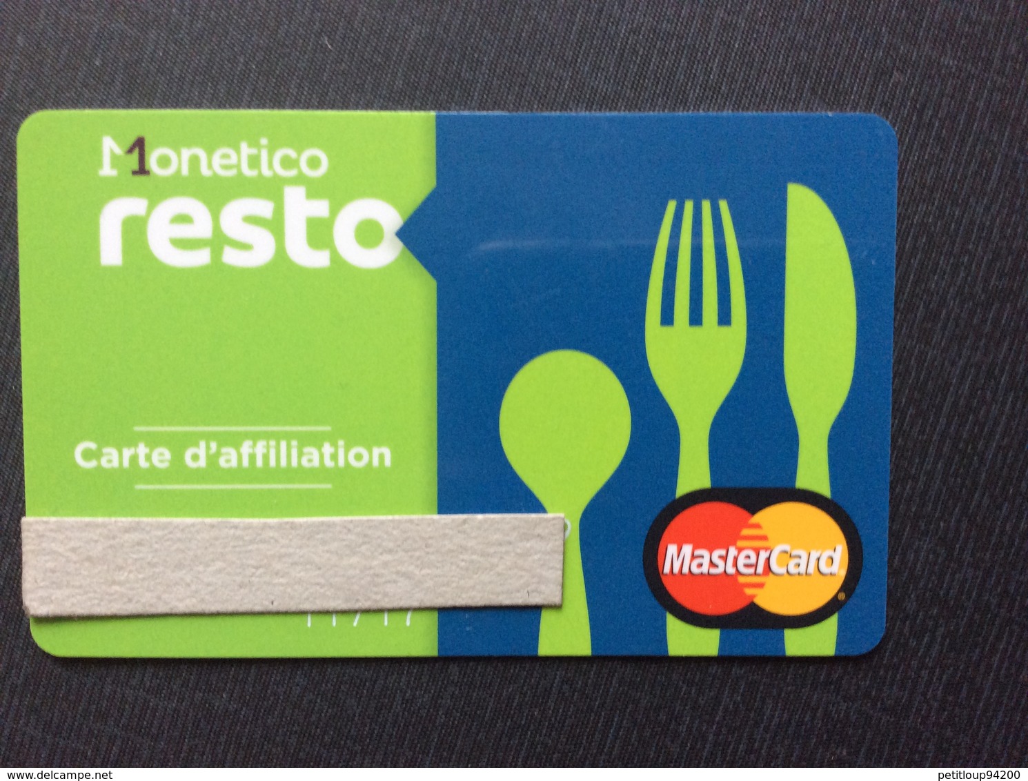 CARTE RESTO MONETICO  Carte D’Affiliation  MASTER CARD - Monéo