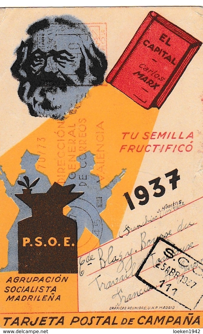 1937 TARJETA BRIGADAS INTERNACIONALES  ELA126 - Cartas & Documentos