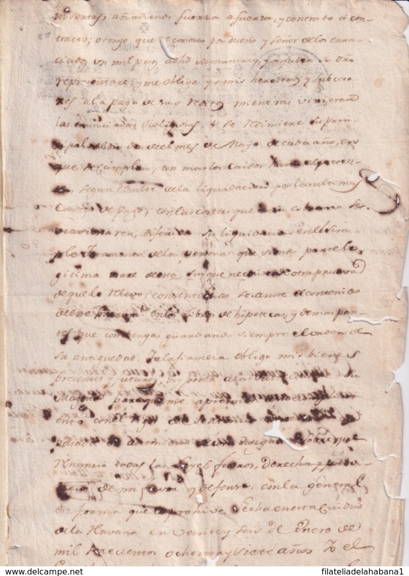 E6300 CUBA SPAIN 1787 DOC INGENIO DE AZUCAR SANTO CRISTO DEL BUEN VIAJE SUGAR MILLS. - Historical Documents