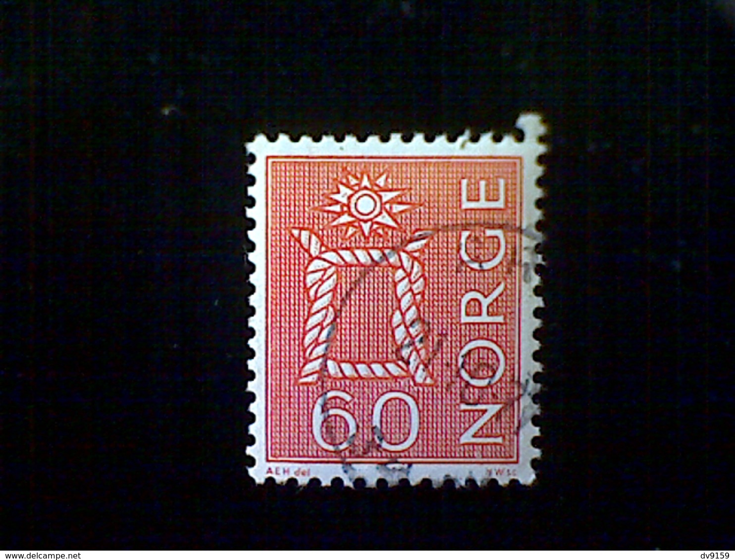 Norway (Norge), Scott #466, Used (o), 1975, Boatswain's Knot, Type II, 60ø, Brick Red - Used Stamps