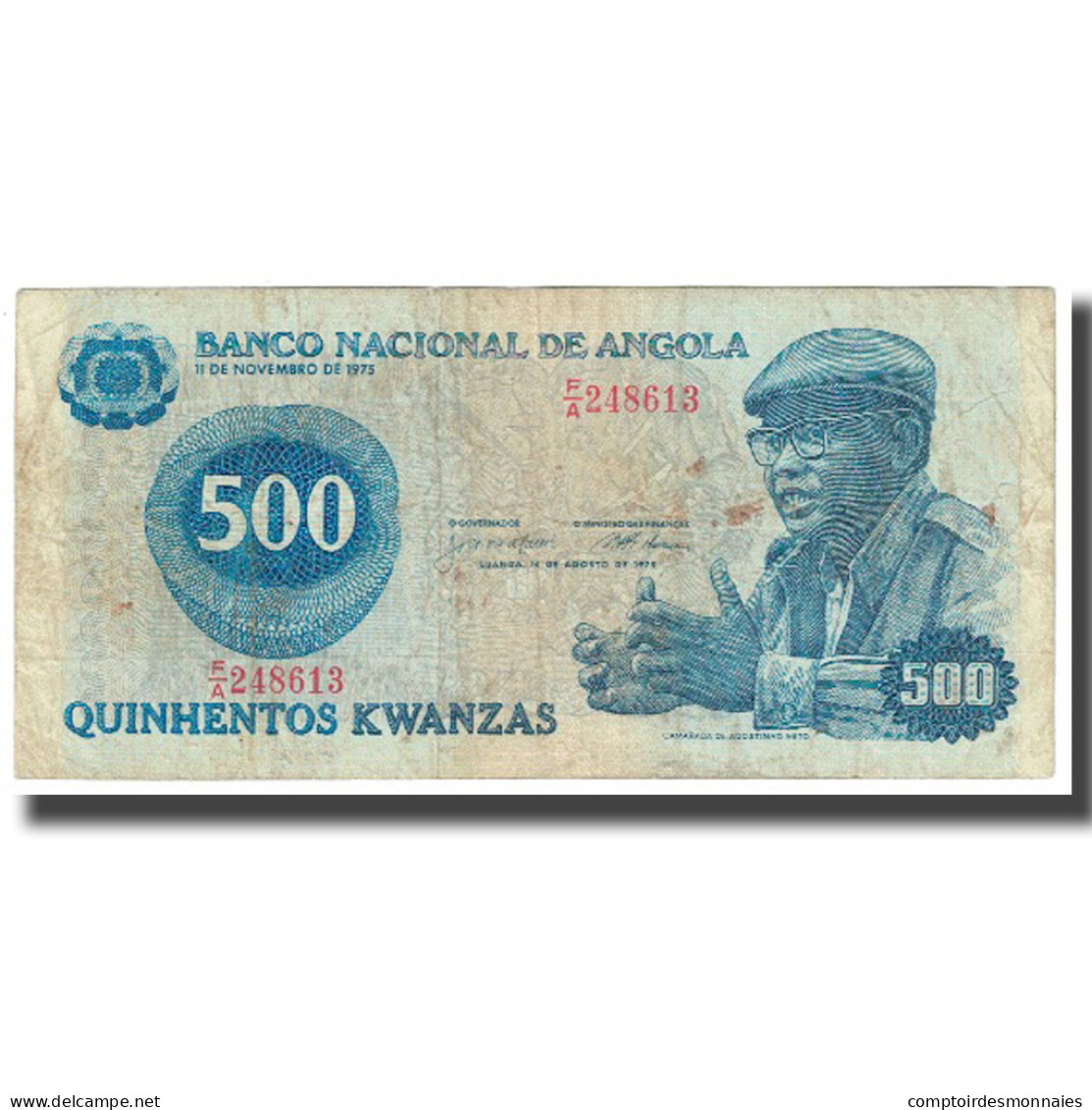 Billet, Angola, 500 Kwanzas, 1975, 1975-11-11, KM:116, TB - Angola