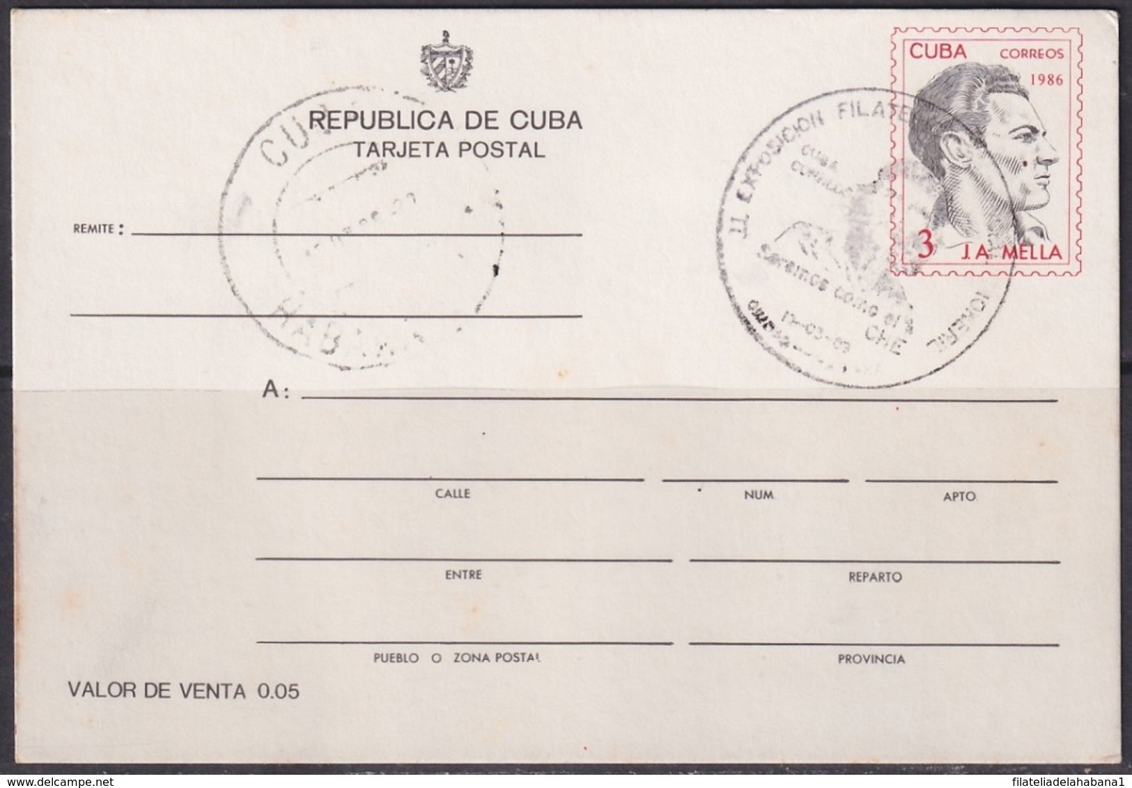 1989-CE-126 CUBA 1986 SPECIAL CANCEL EXPO PROVINCIAL PIONERIL ERNESTO CHE GUEVARA - Other & Unclassified