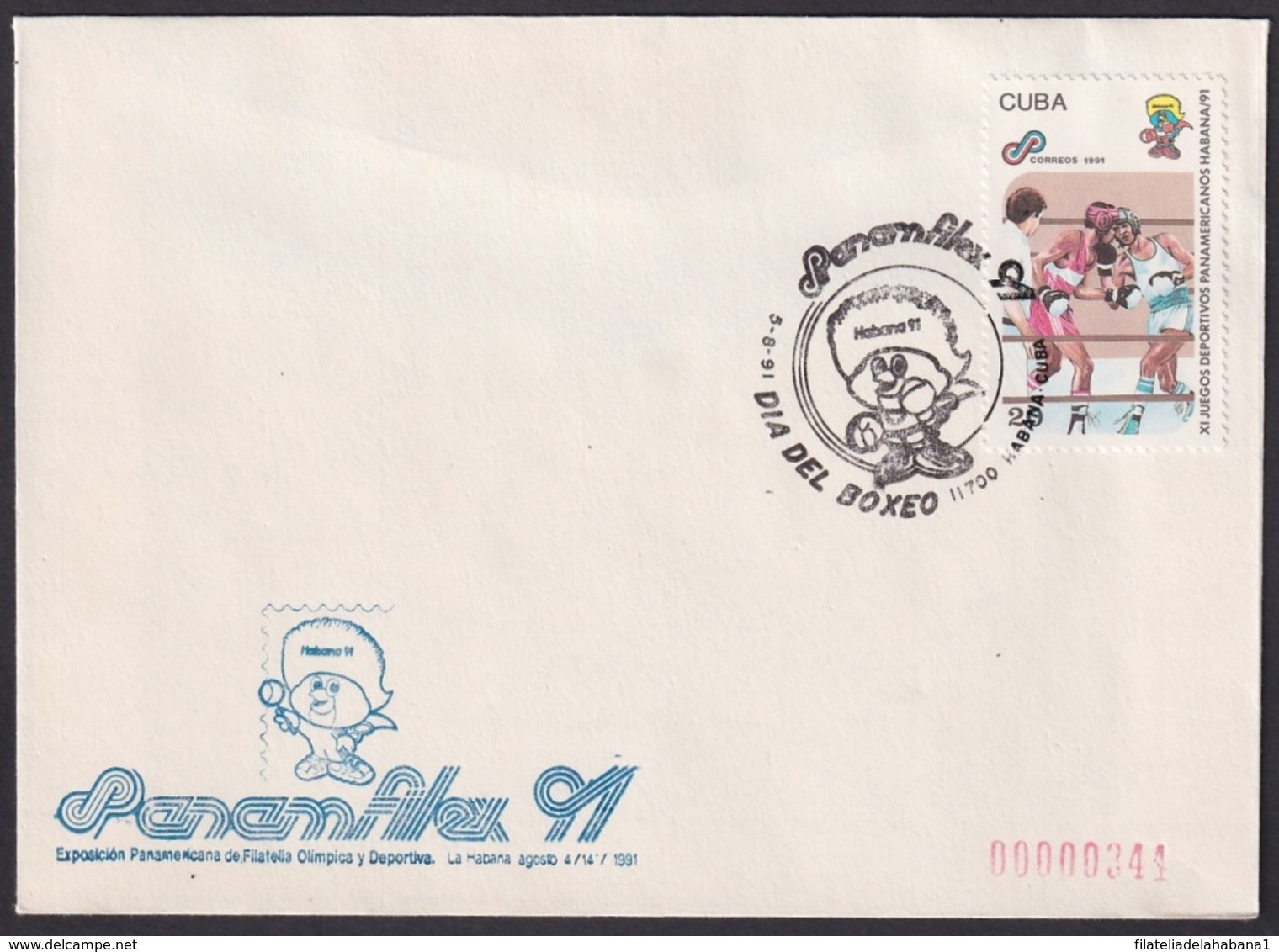 1991-CE-207 CUBA 1991 SPECIAL CANCEL PANAMERICAN GAMES PANAMFILEX DIA BOXEO BOXING - Other & Unclassified