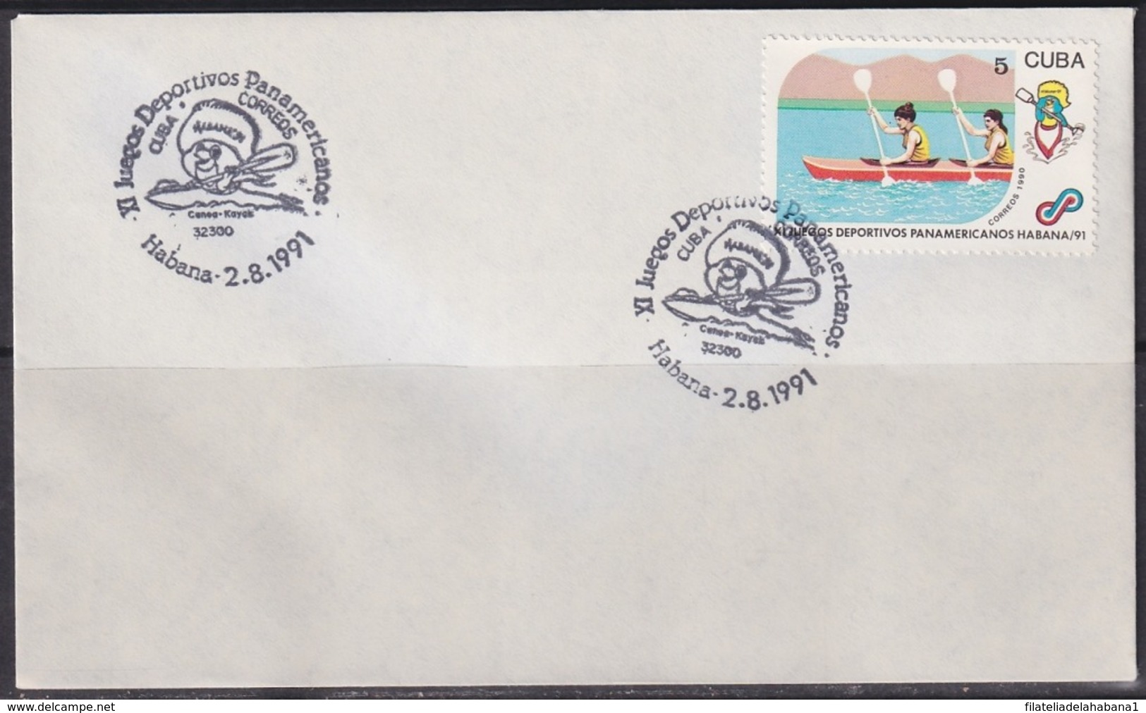 1991-CE-222 CUBA 1991 SPECIAL CANCEL PANAMERICAN GAMES KAYAK. - Other & Unclassified