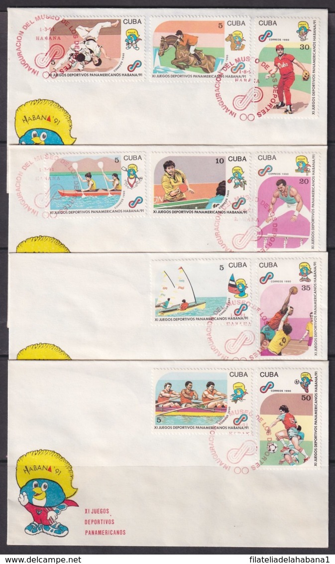 1991-CE-228 CUBA 1991 SPECIAL CANCEL PANAMERICAN GAMES MUSEO DEL DEPORTE INAUGURACION RED CANCEL RARE - Other & Unclassified