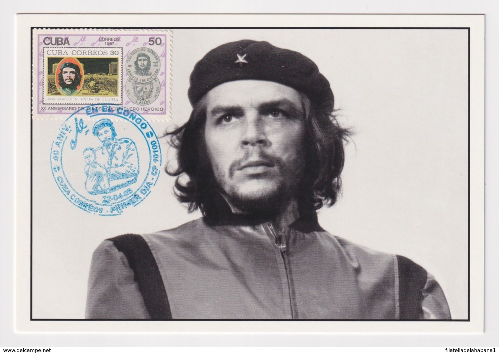 TMA-456 SPAIN ANTILLES 2005 MAXIM CARD ERNESTO CHE GUEVARA. 40 ANIV GUERRILLA EN EL CONGO. - Maximum Cards