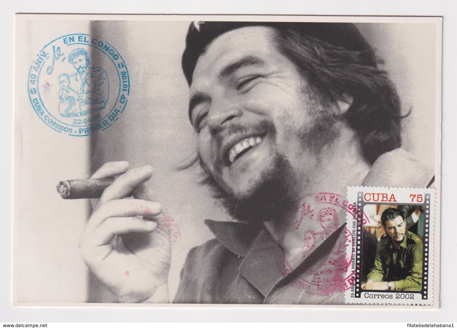 TMA-460 SPAIN ANTILLES 2005 MAXIM CARD ERNESTO CHE GUEVARA. 40 ANIV GUERRILLA EN EL CONGO - Tarjetas – Máxima