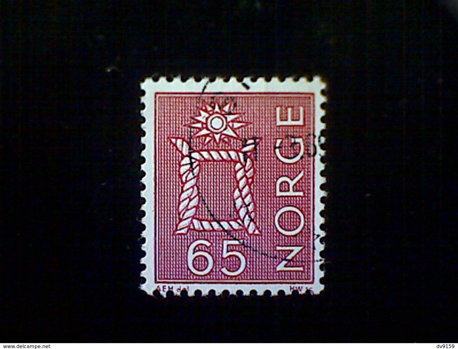 Norway (Norge), Scott #467, Used (o), 1968, Boatswain's Knot, 65ø, Lake - Used Stamps