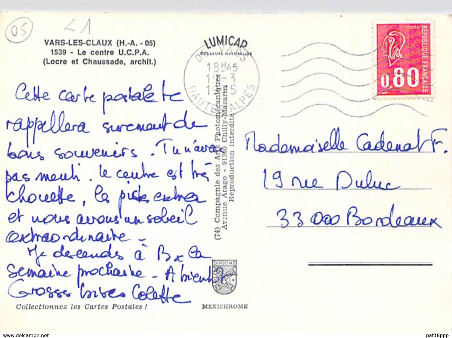 ** Lot De 2 Cartes ** 05 - VARS LES CLAUX : Le Centre UCPA - CPSM  Grand Format 1970's - Hautes Alpes - Andere & Zonder Classificatie