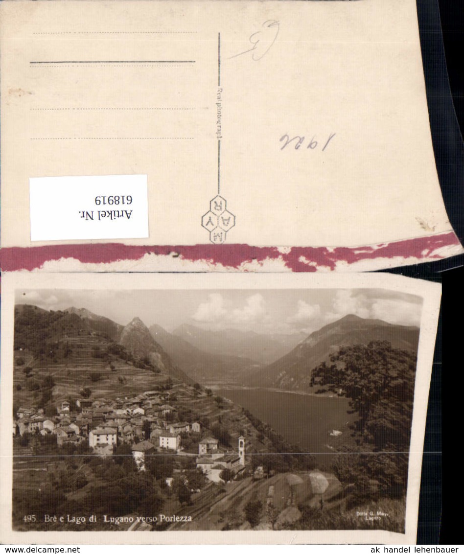 618919,Foto Ak Bre E Lago Di Lugano Verso Porlessa Italy - Sonstige & Ohne Zuordnung