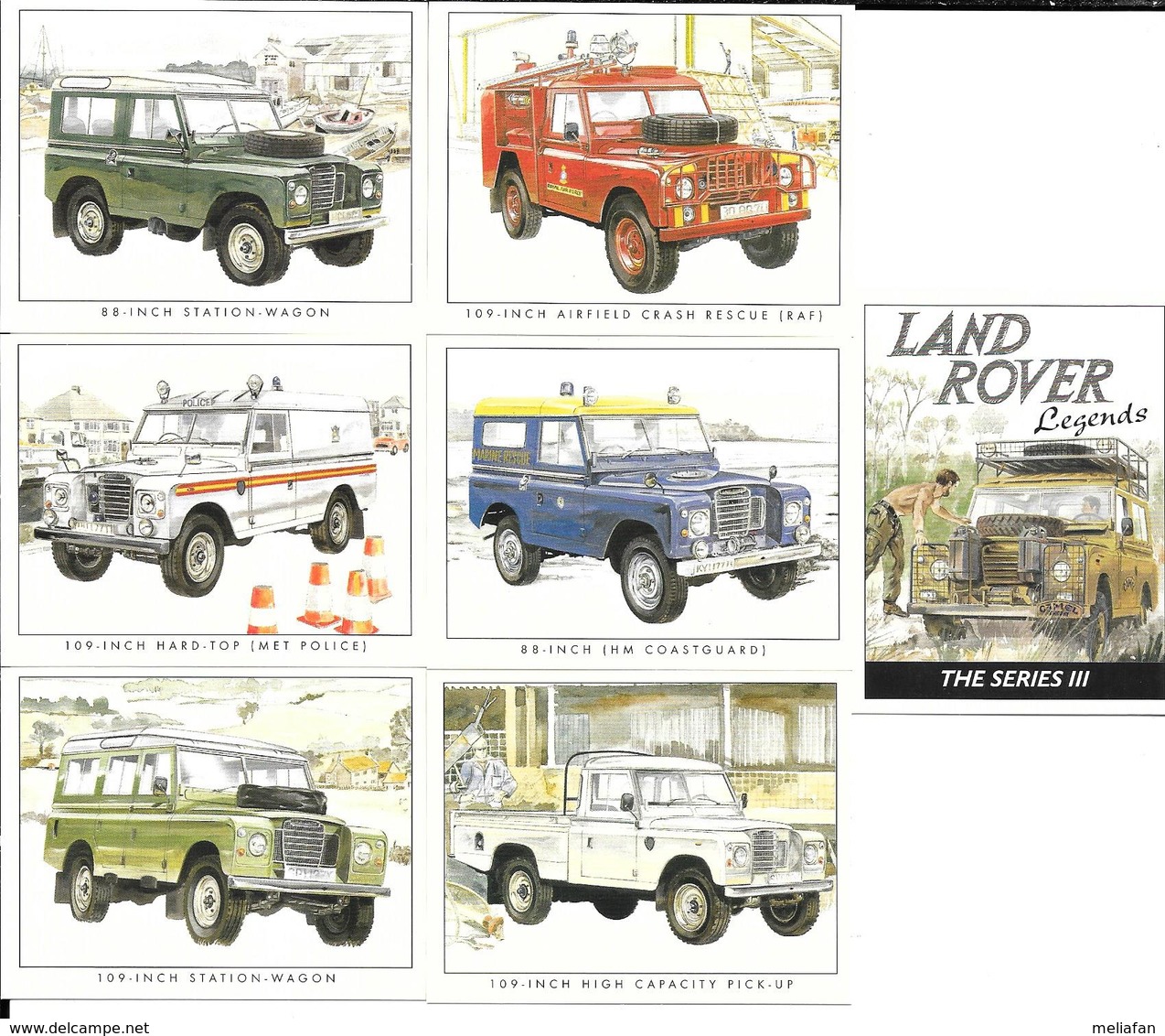 AC36 - SERIE 7 CARTES 7.8 X 6 CM GOLDEN ERA - LAND ROVER THE SERIES III - Voitures