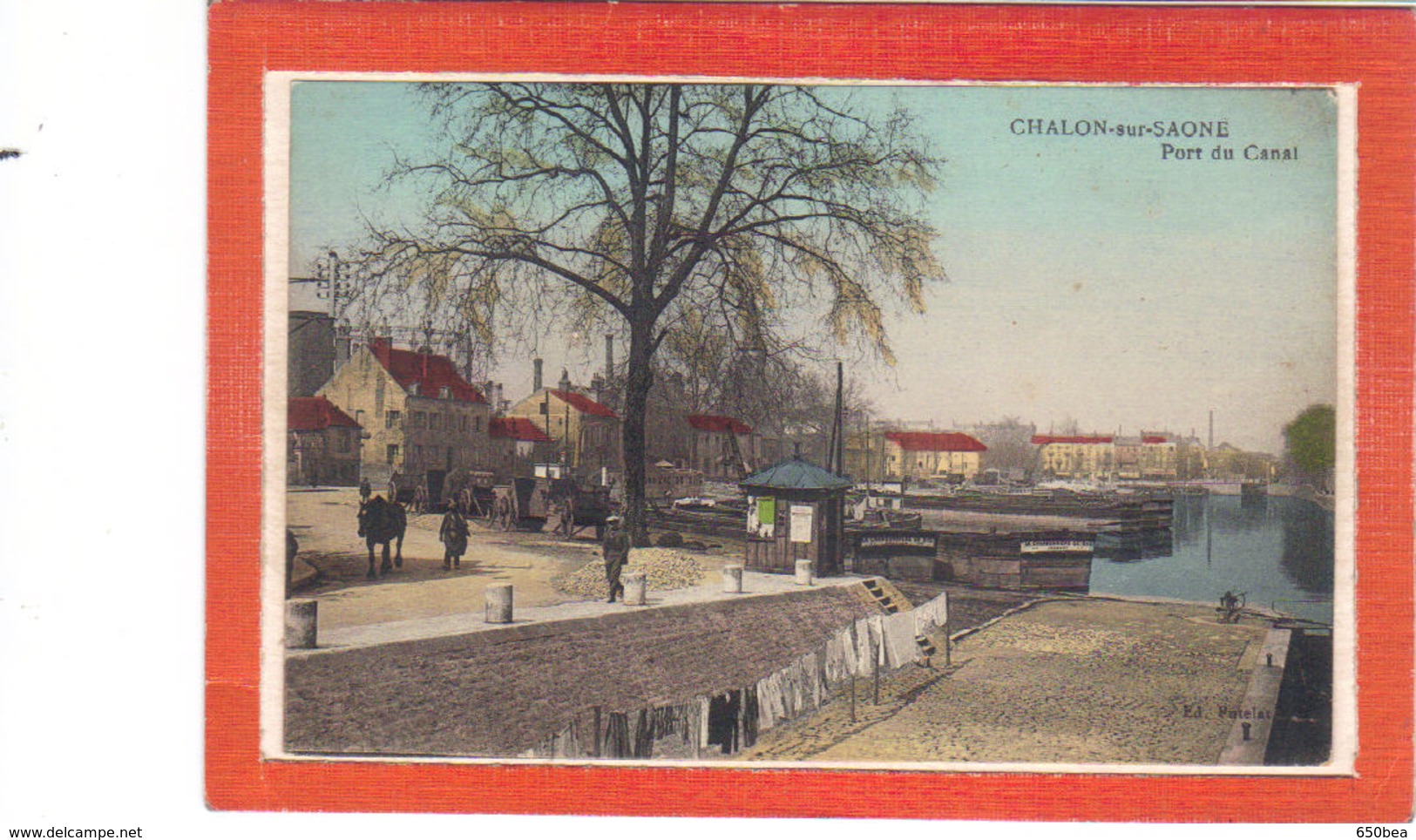 Chalon Sur Saône.Port Du Canal.Cheval.Linge étendu - Chalon Sur Saone