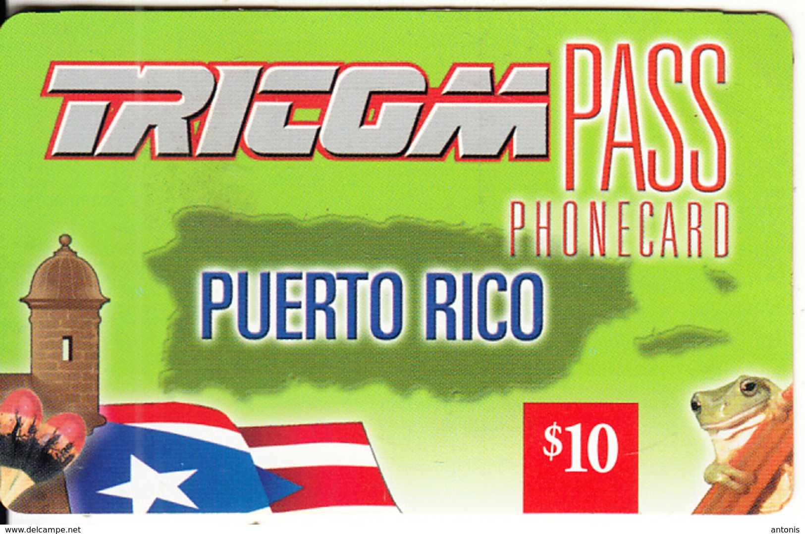 PUERTO RICO - Tricom Prepaid Card $10, Used - Puerto Rico