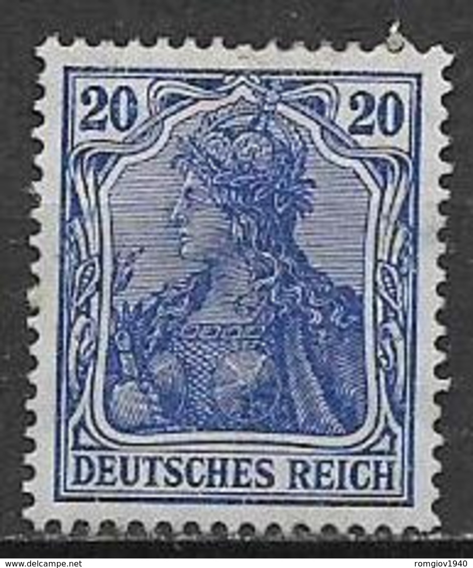 GERMANIA REICH IMPERO 1905 FIGURA ALLEGORICA DELLA GERMANIA UNIF. 85 A OLTREMARE MNH SENZA GOMMA XF - Nuovi