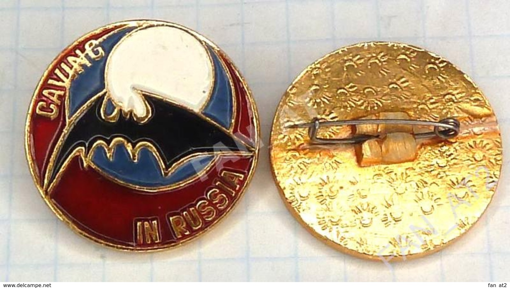 RUSSIA / Badge / Tourism Speleology Caving. Bat 1990s - Animals