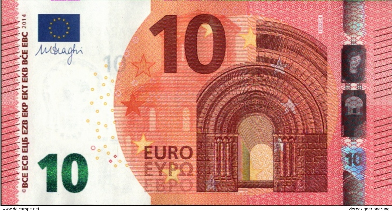 ! 10 Euro Banknote F002G4, Draghi - 10 Euro