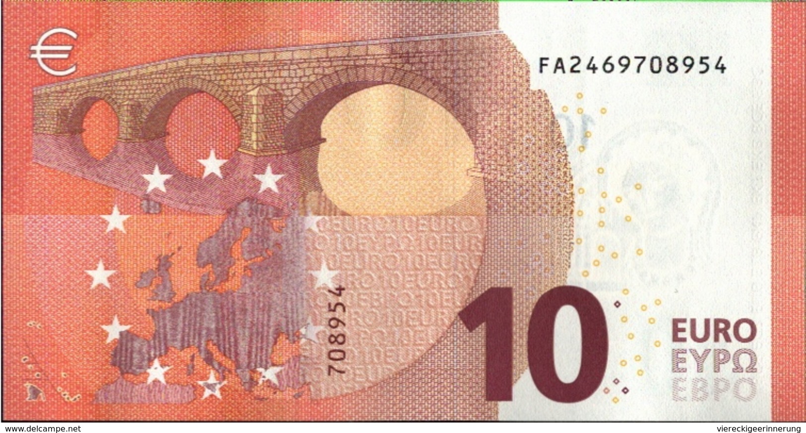 ! 10 Euro Banknote F002G4, Draghi - 10 Euro