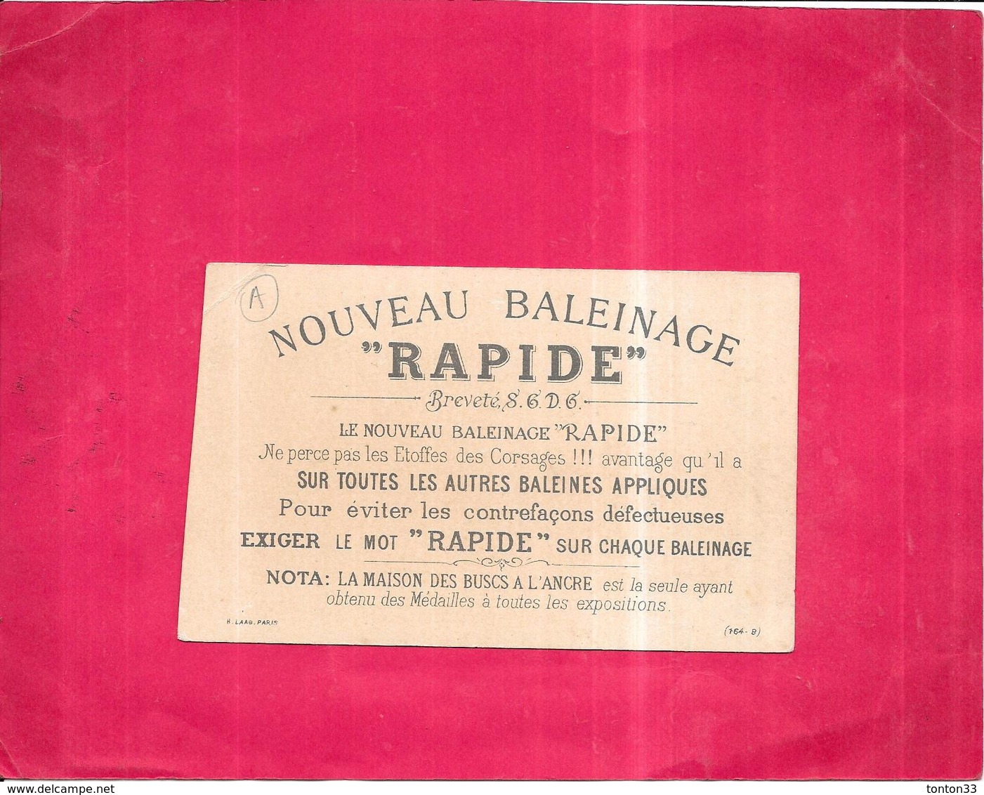 CHROMO Nouveau Baleinage RAPIDE Ne Perce Pas Les Etoffes Des Corsages - ARD1/ROY1 - - Autres & Non Classés