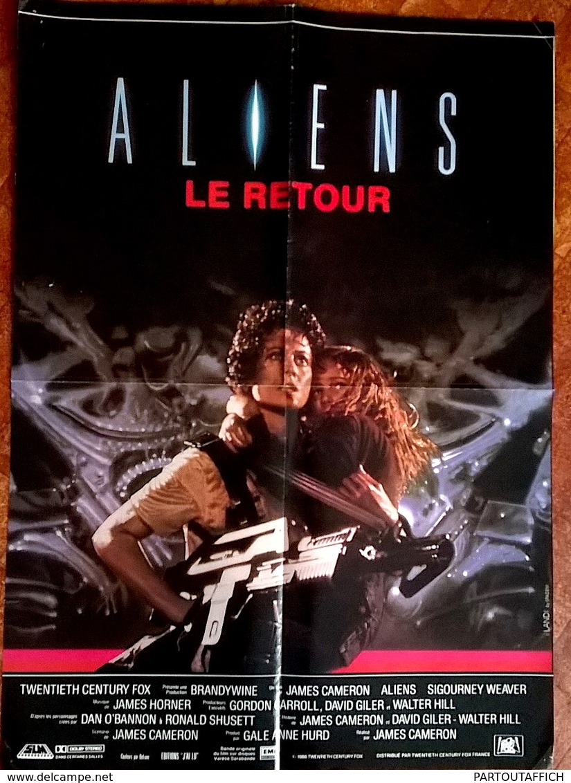 Aff Ciné ALIENS (J Cameron) NUIT D IVRESSE 60x40 Approx Sigourney Weaver Josiane Balasko 1986 - Posters