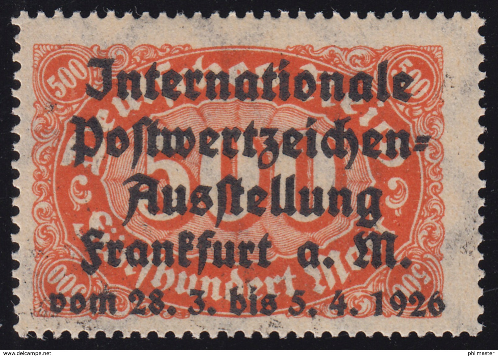 Privater Zudruck Intern. Postwertzeichen-Ausstellung Frankfurt 1926 Auf 251, ** - Expositions Philatéliques