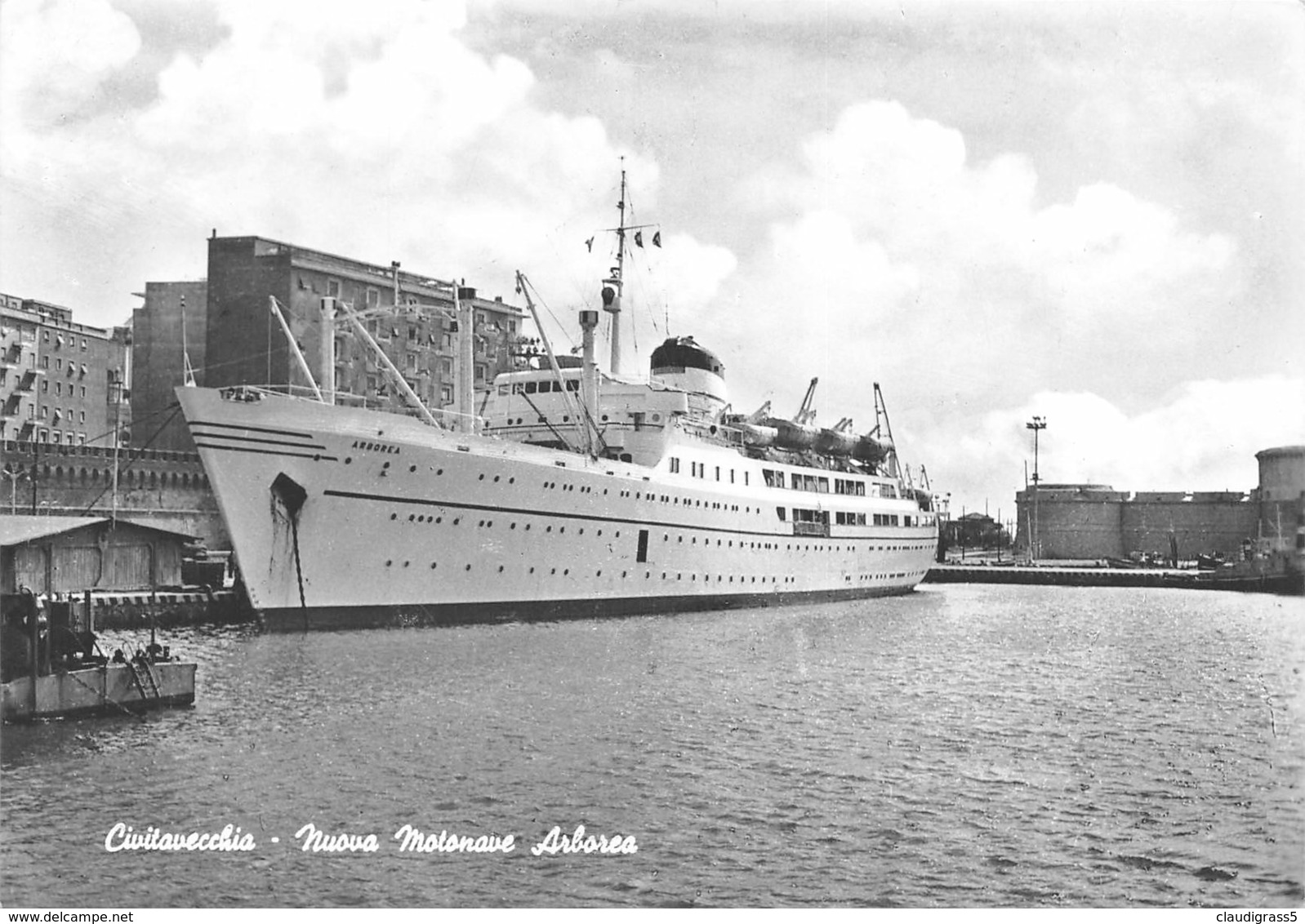 0602 "CIVITAVECCHIA - NUOVA MOTONAVE ARBOREA"  CART. ORIG. SPED. 1950 - Civitavecchia